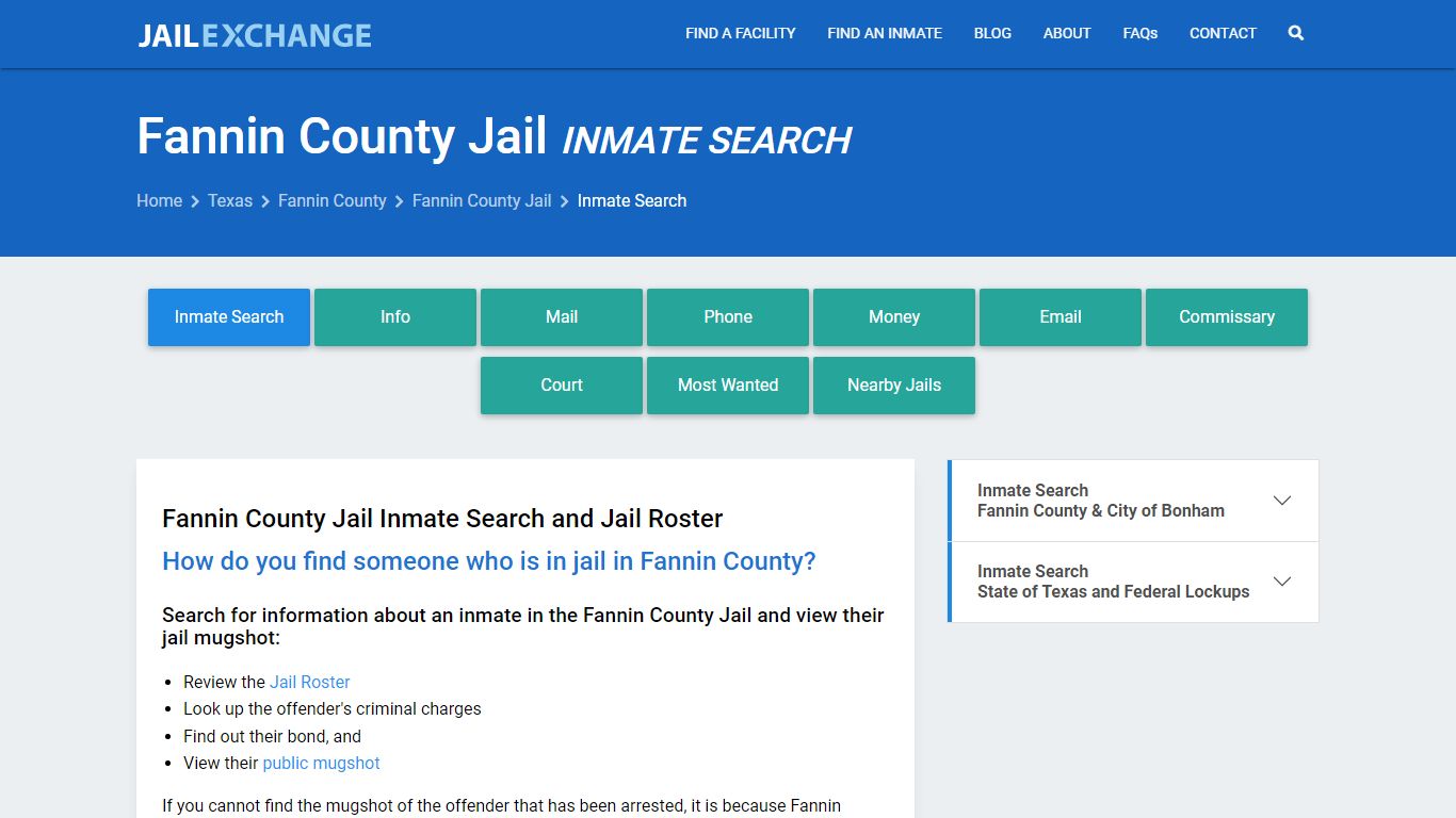 Inmate Search: Roster & Mugshots - Fannin County Jail, TX - Jail Exchange
